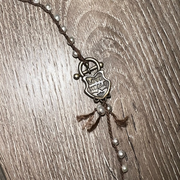 Love Heals abalone pearl, real pearl, and silver long necklace - Picture 2 of 3